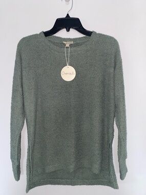 Chenault Sage Green Crewneck Chenille Sweater